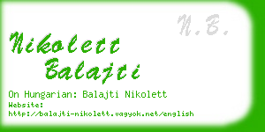 nikolett balajti business card